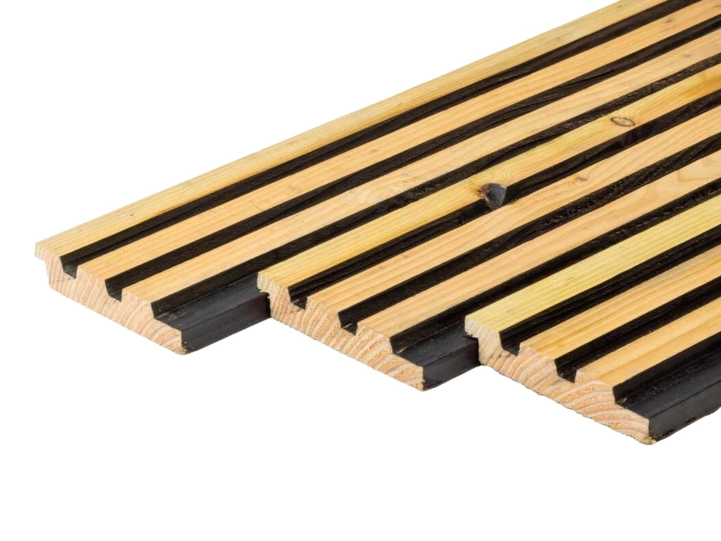 Douglas Rhombusprofielplank Triple 2.5 x 14 cm (25 x 140 mm) Zwart - Lengte 300 cm - Afbeelding 1